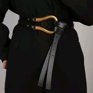 ZARA Horseshoe Buckle Multi-Strap Belt Adjustable Cinch Pu Leather | NWOT